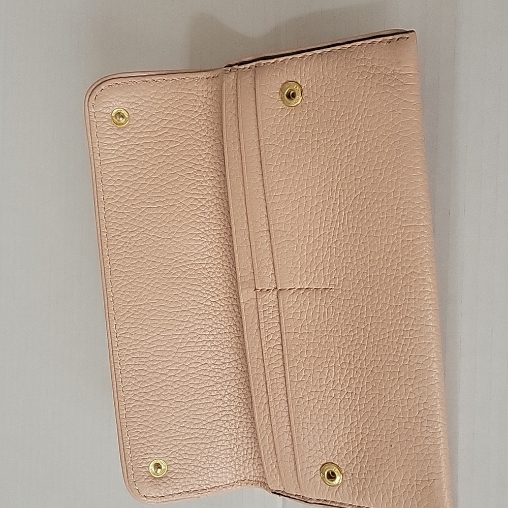 Michael Kors Pink Textured Wallet with Gold Accent - Picture 3 of 4